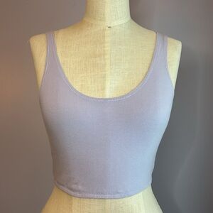 Topshop lilac purple cropped stretchy scoop neck tank top